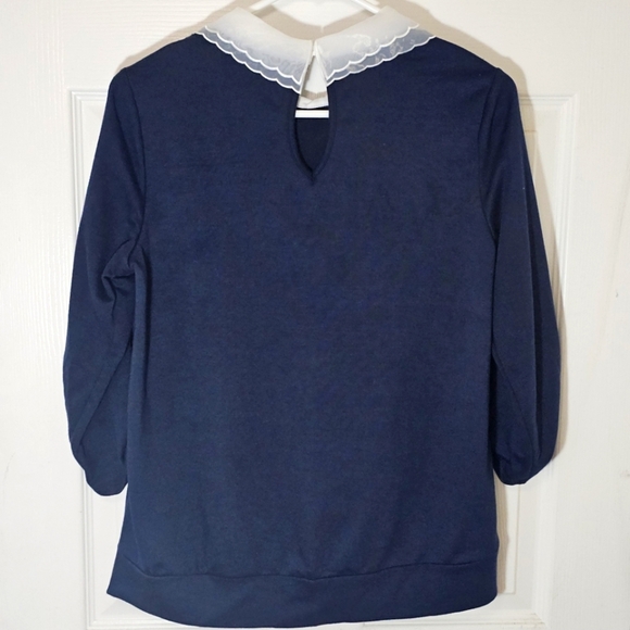 Faith and‎ Joy by Monteau Beaded Lightweight Sweatshirt Small Blue - Picture 6 of 8